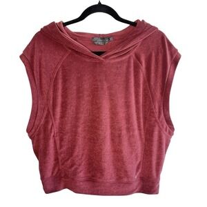 prAna Anilio Short Sleeve Hoodie M Kangaroo Pocket Organic Cotton Terry Athletic